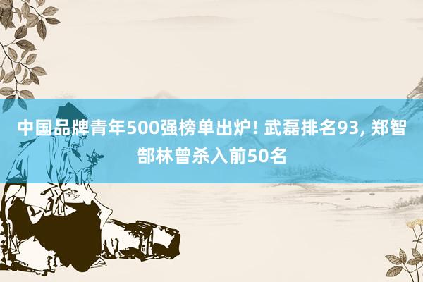 中国品牌青年500强榜单出炉! 武磊排名93, 郑智郜林曾杀入前50名
