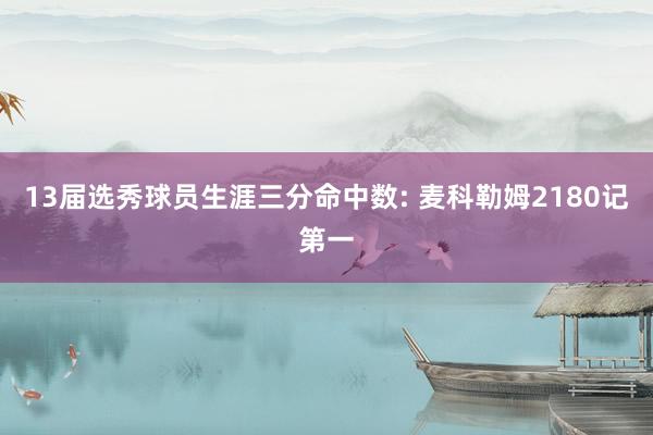 13届选秀球员生涯三分命中数: 麦科勒姆2180记第一