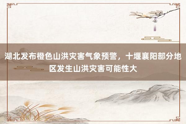 湖北发布橙色山洪灾害气象预警，十堰襄阳部分地区发生山洪灾害可能性大