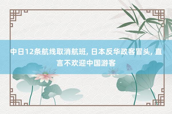 中日12条航线取消航班, 日本反华政客冒头, 直言不欢迎中国游客