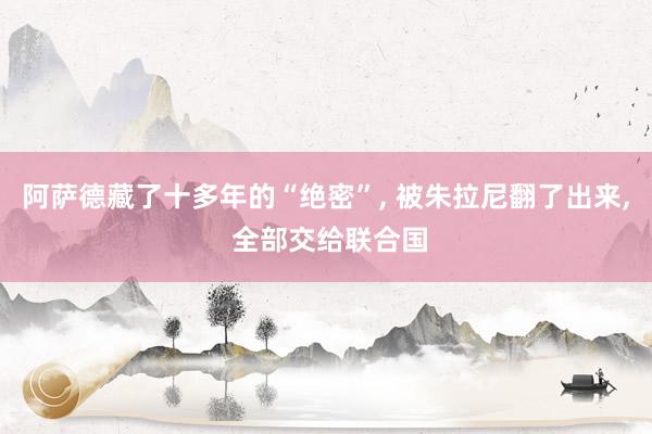 阿萨德藏了十多年的“绝密”, 被朱拉尼翻了出来, 全部交给联合国