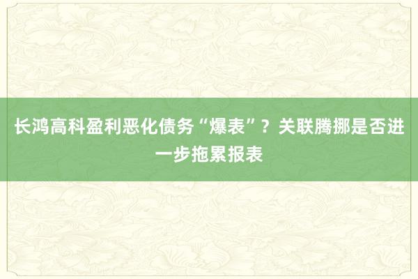 长鸿高科盈利恶化债务“爆表”？关联腾挪是否进一步拖累报表