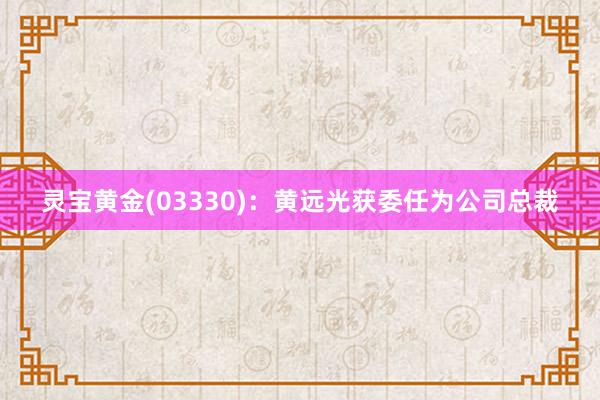 灵宝黄金(03330)：黄远光获委任为公司总裁