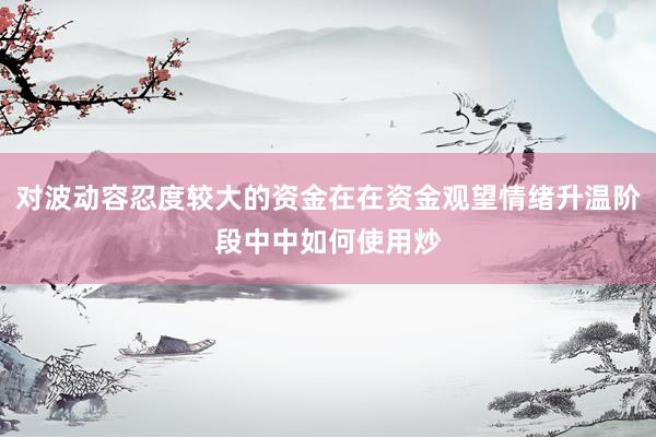 对波动容忍度较大的资金在在资金观望情绪升温阶段中中如何使用炒