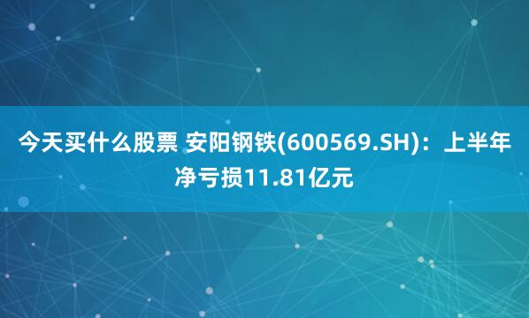 今天买什么股票 安阳钢铁(600569.SH)：上半年净亏损11.81亿元