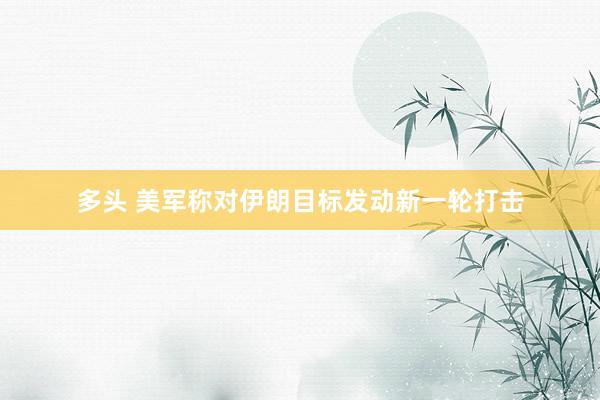 多头 美军称对伊朗目标发动新一轮打击