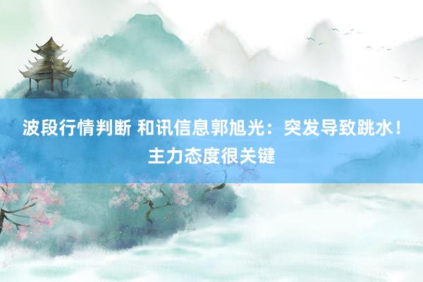 波段行情判断 和讯信息郭旭光：突发导致跳水！主力态度很关键