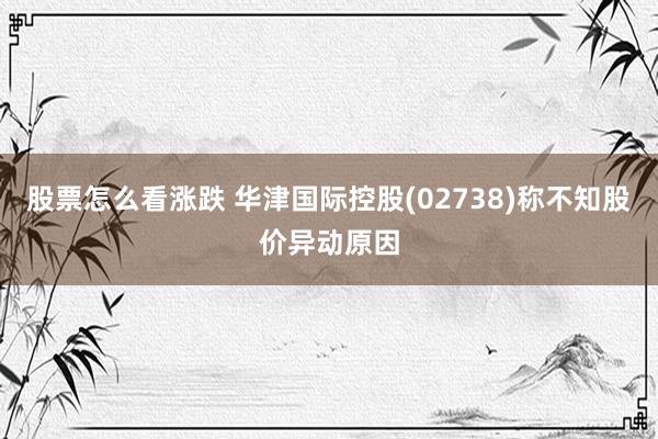股票怎么看涨跌 华津国际控股(02738)称不知股价异动原因