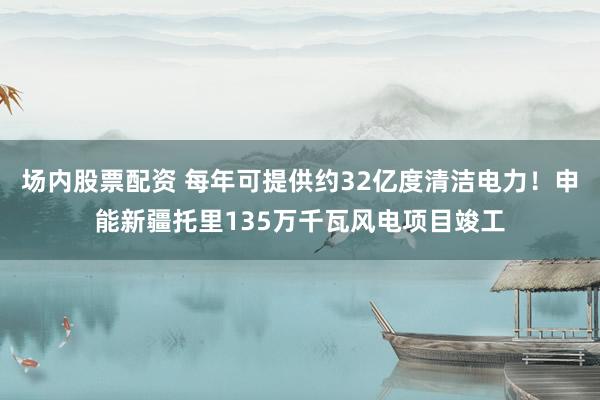 场内股票配资 每年可提供约32亿度清洁电力！申能新疆托里135万千瓦风电项目竣工