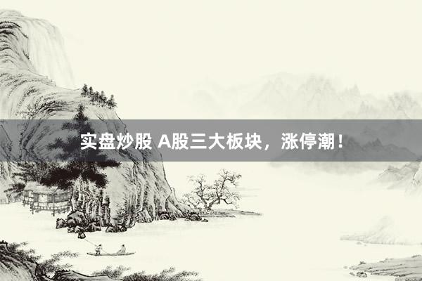 实盘炒股 A股三大板块，涨停潮！