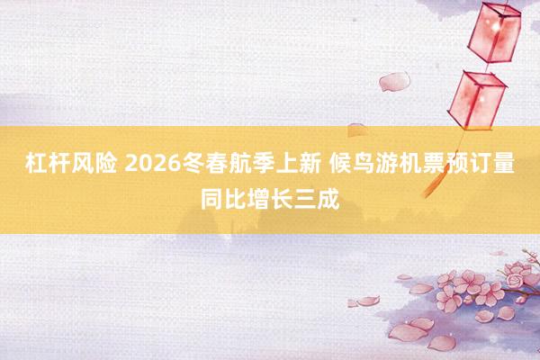 杠杆风险 2026冬春航季上新 候鸟游机票预订量同比增长三成