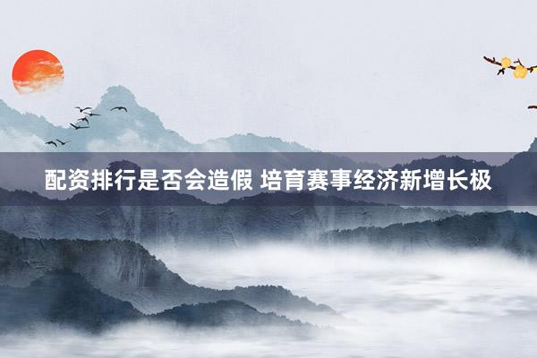 配资排行是否会造假 培育赛事经济新增长极