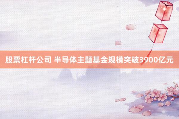 股票杠杆公司 半导体主题基金规模突破3900亿元